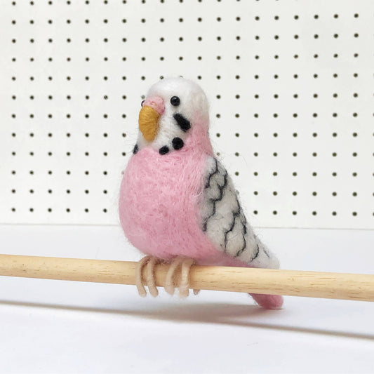 Needle Felting Kit, Pink Budgie