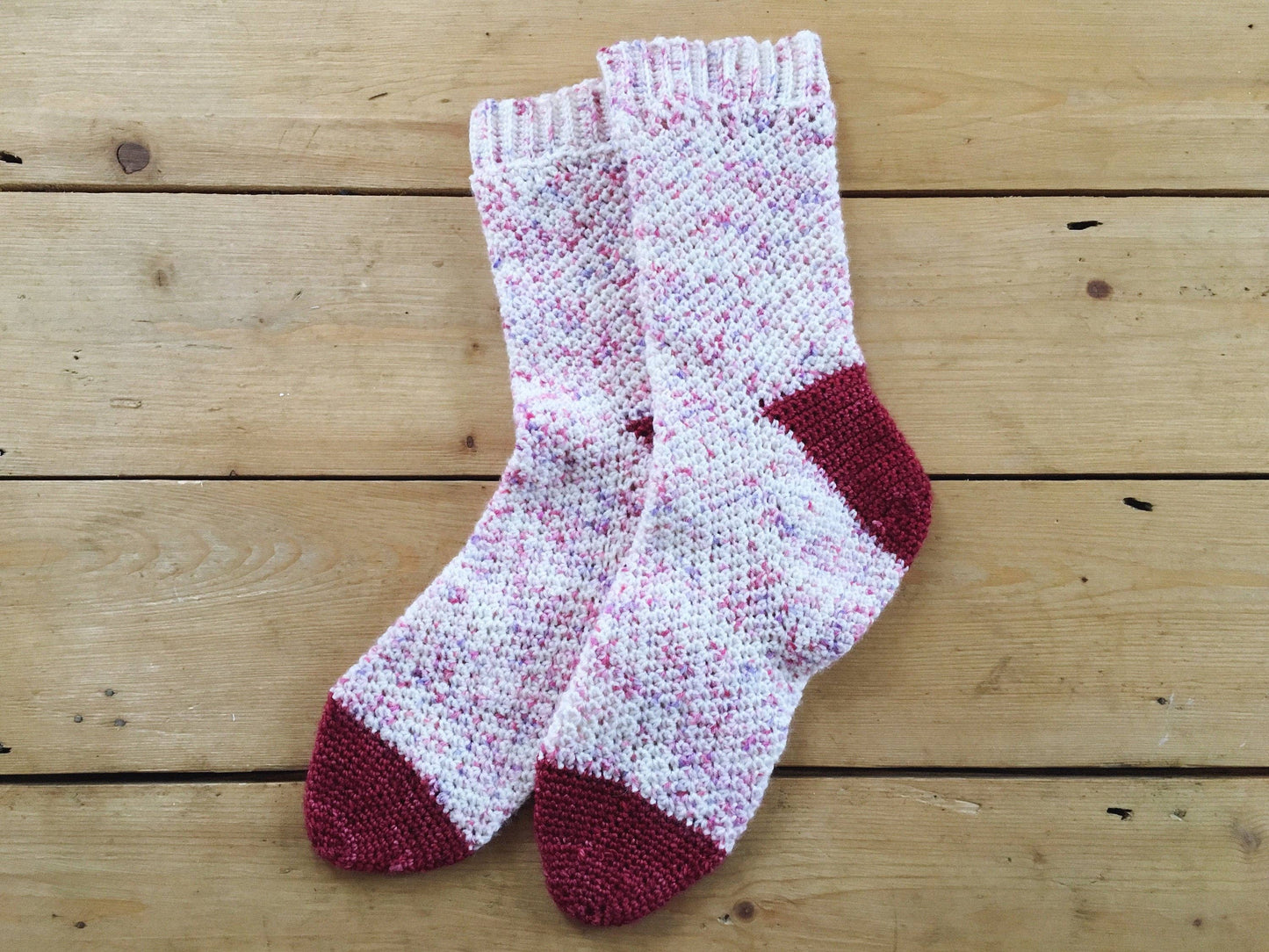 Crochet Pattern - Sweetheart Socks - PRINT
