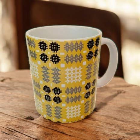 Mug with a Welsh Tapestry Blanket Print Design