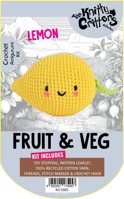 Knitty Critters - Pouch Pals - Fruit & Veg - Lemon