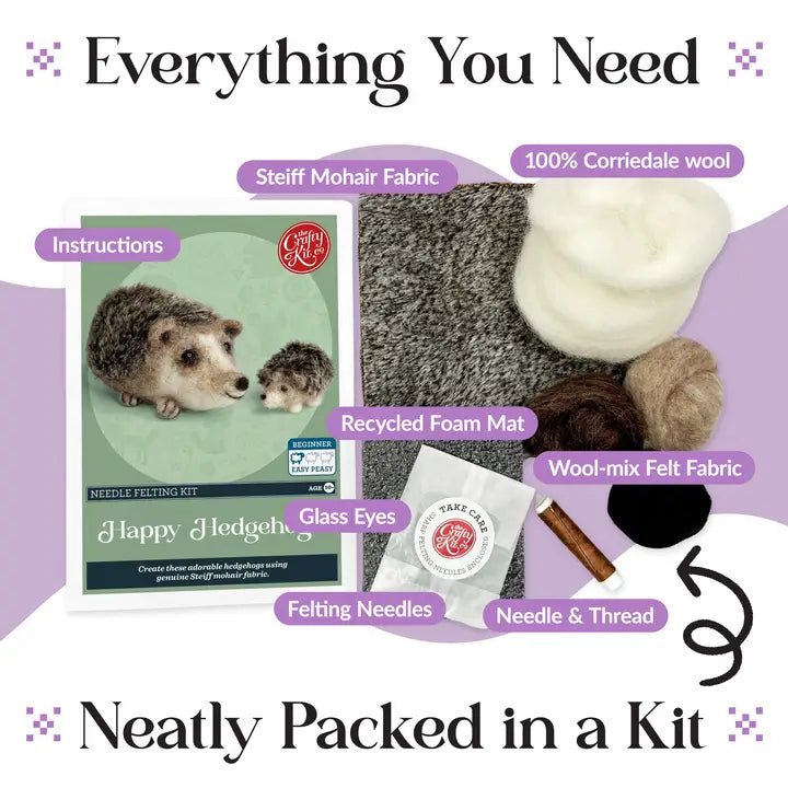 Happy Hedgehogs Needle Felting Kit