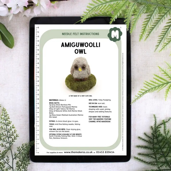 AMK Owl - Needle Felting Kit