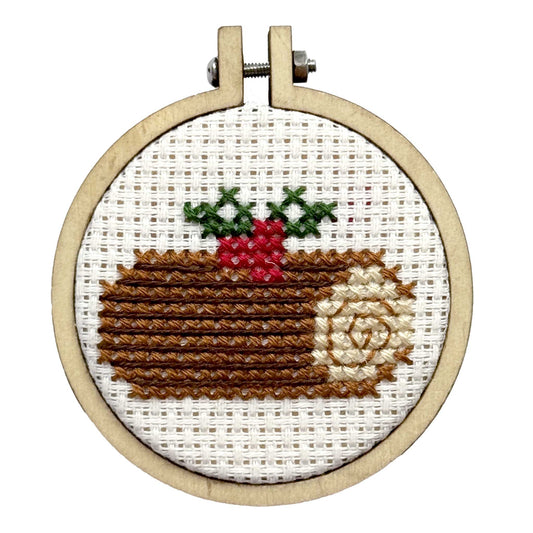 Yule Log Mini Matchbox Christmas Cross Stitch Kit