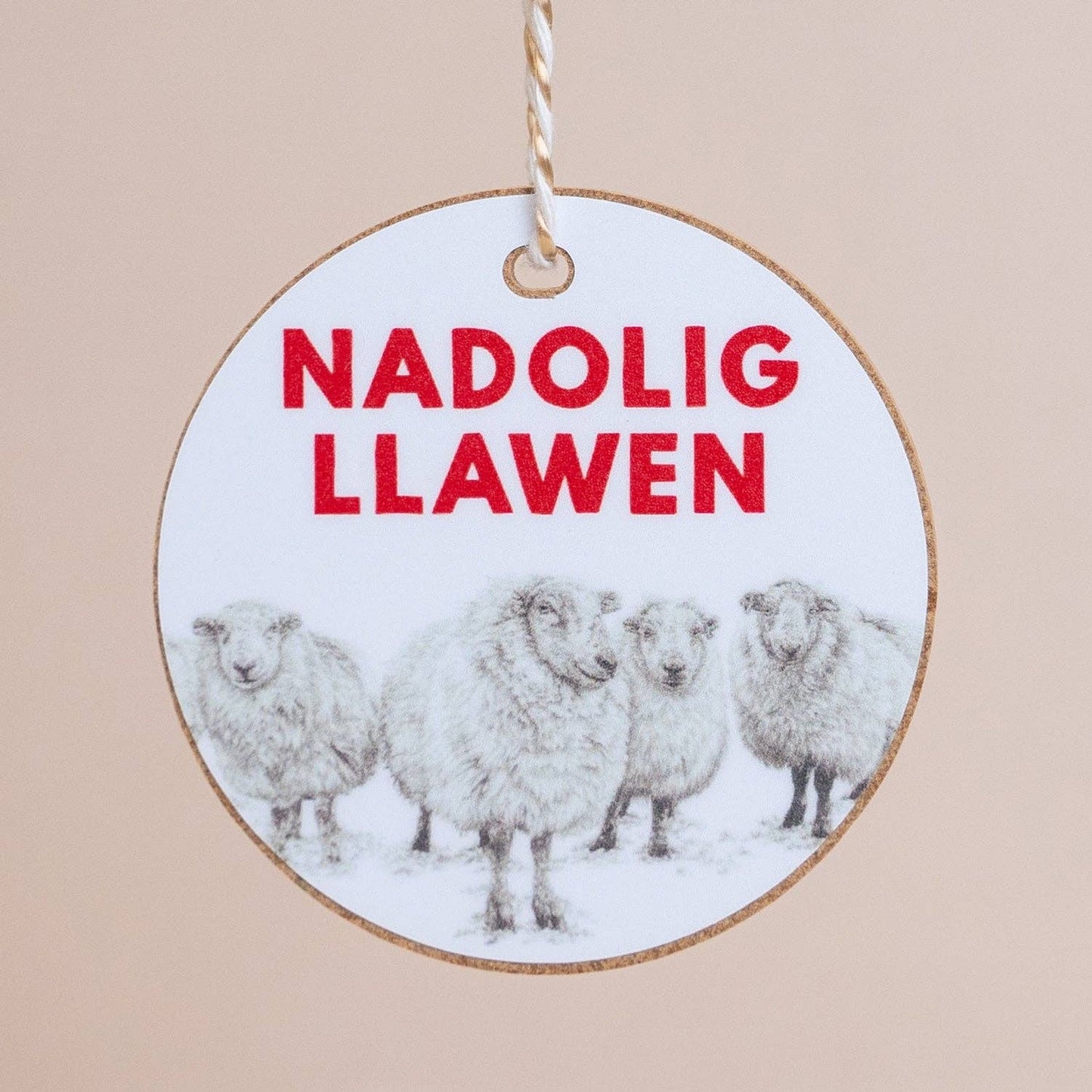 Christmas Gift Decoration - Nadolig Llawen - Sheep