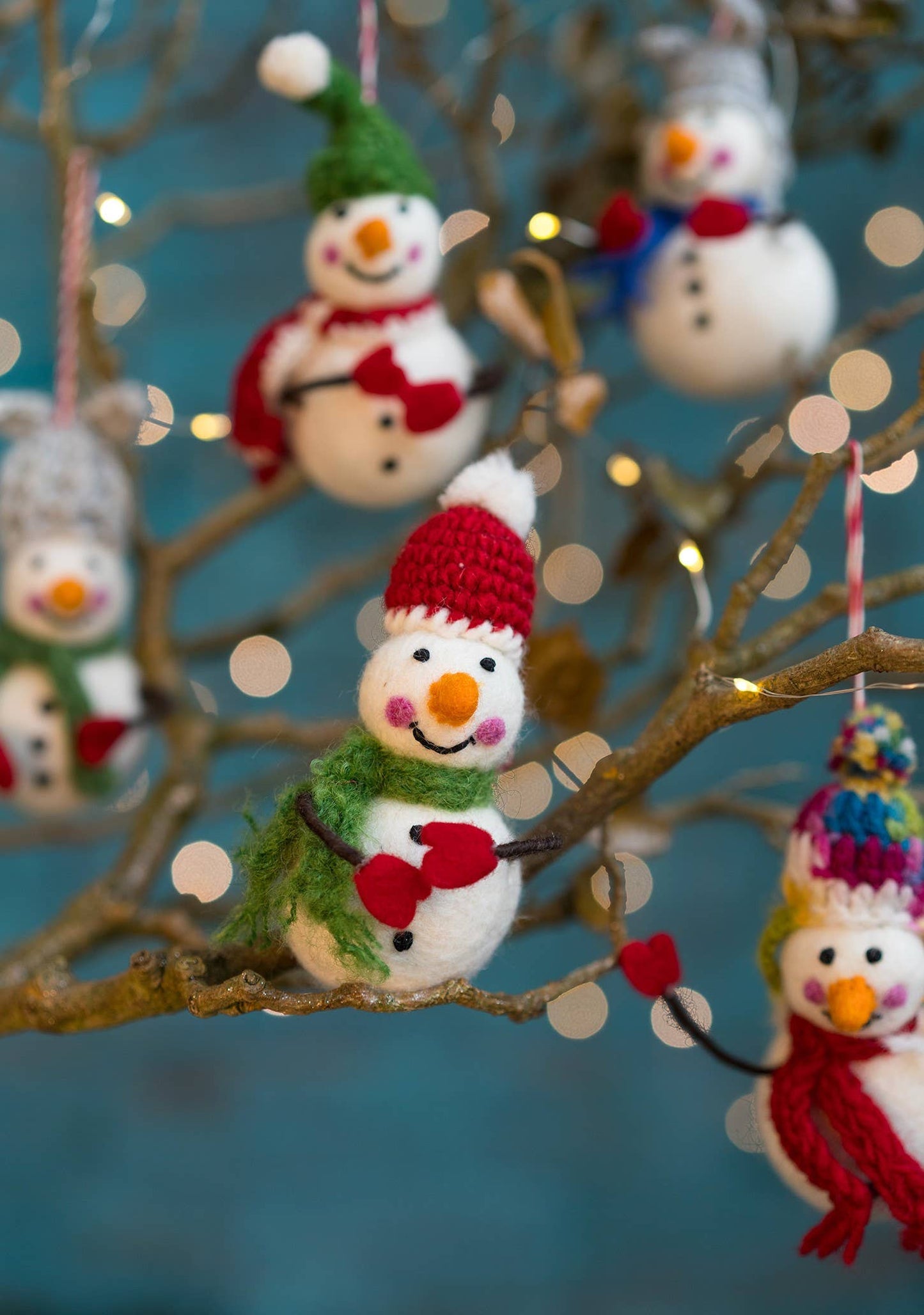 Felt Snowmen With Bendy Arms