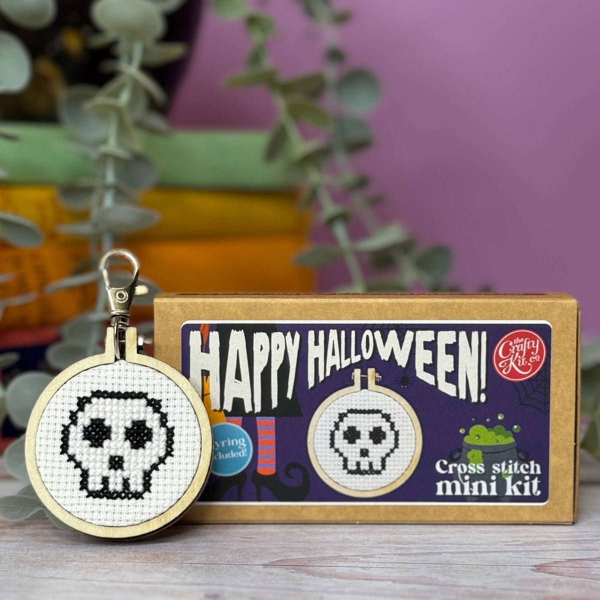 'Happy Halloween!' Mini Matchbox Cross Stitch Kit (with keyring)