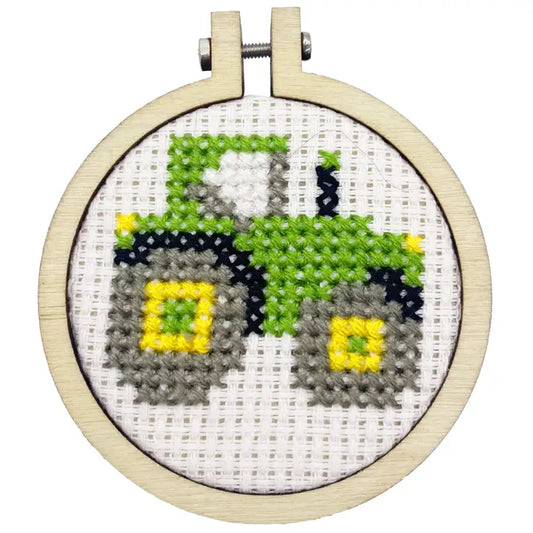 Keep Calm and Plough On! Mini Matchbox Cross Stitch Kit (with keyring)