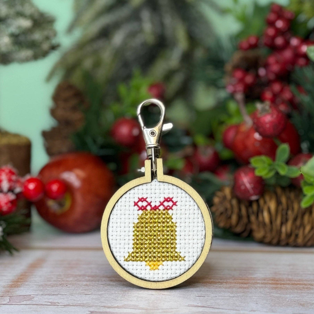 Bell Mini Matchbox Christmas Cross Stitch Kit (with keyring)