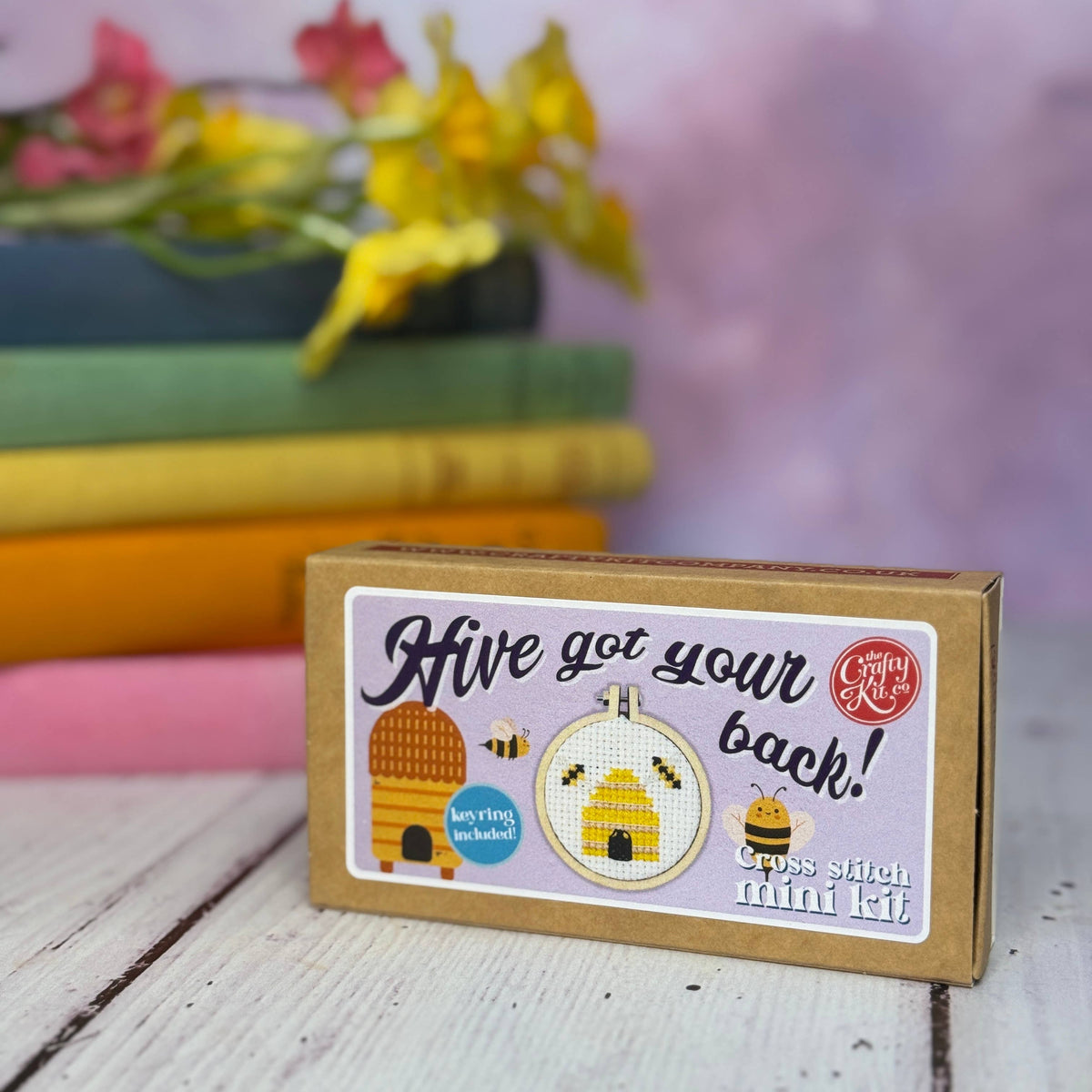 Hive Got Your Back! Mini Matchbox Cross Stitch Kit (with keyring)