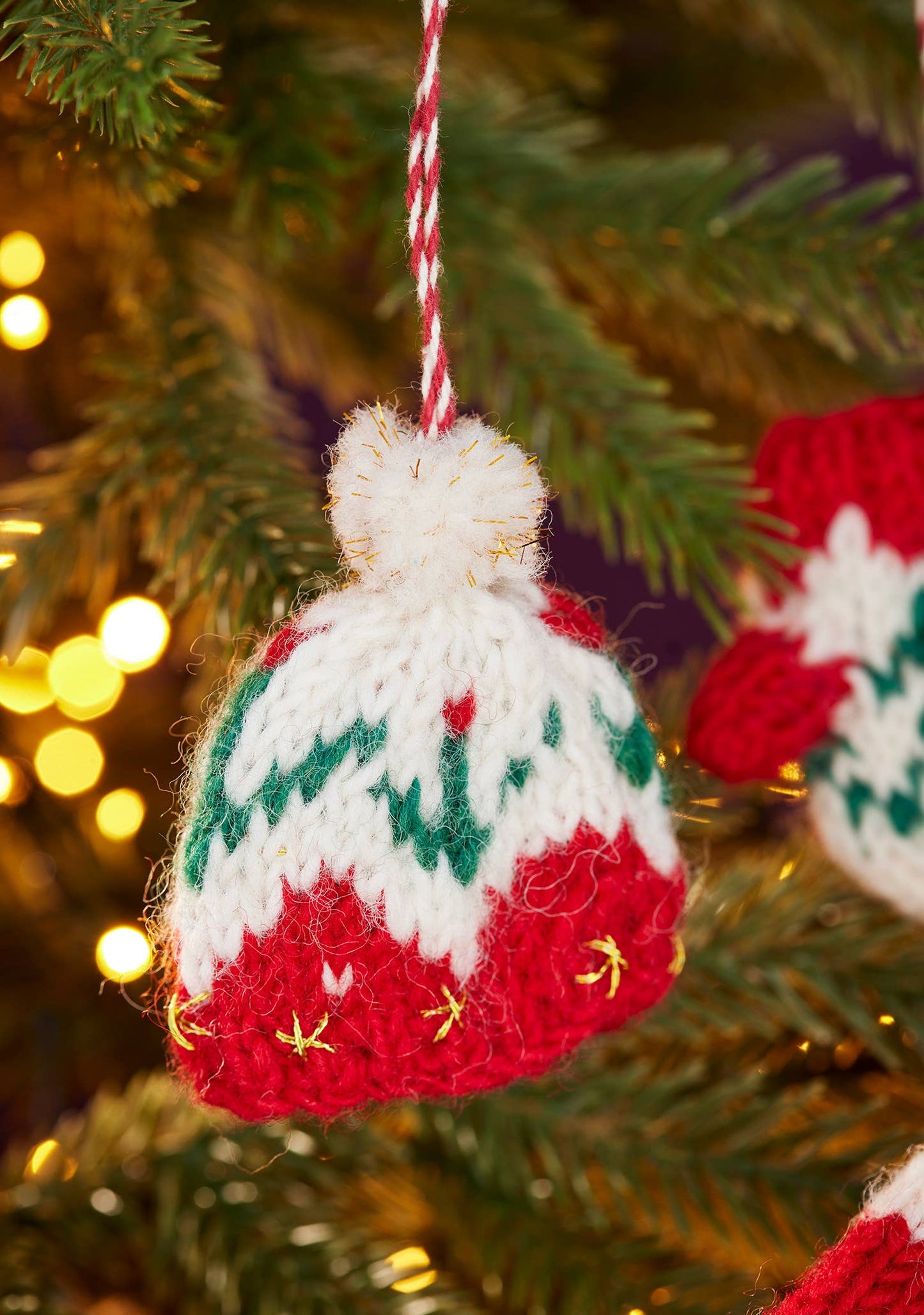 Set of 3 Knitted Winter Woolies Red