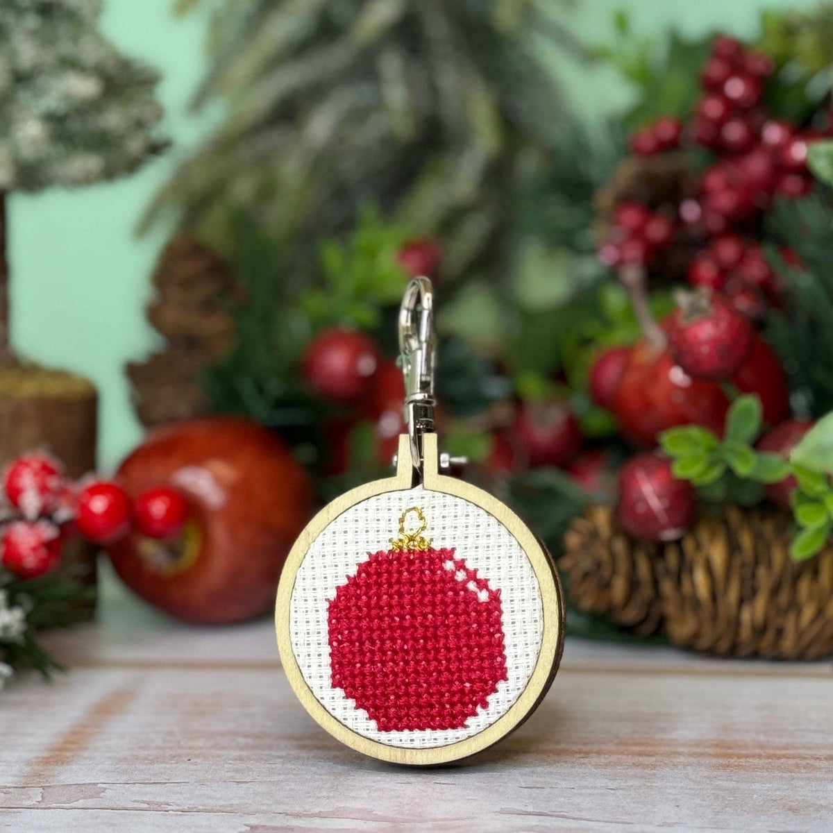 Bauble Mini Matchbox Christmas Cross Stitch Kit (with keyring)