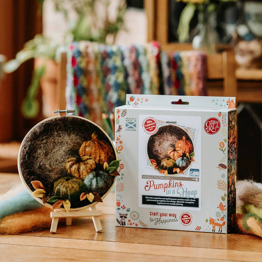 Paint with Wool: Pumpkin in a Hoop Needle Felt Craft Kit