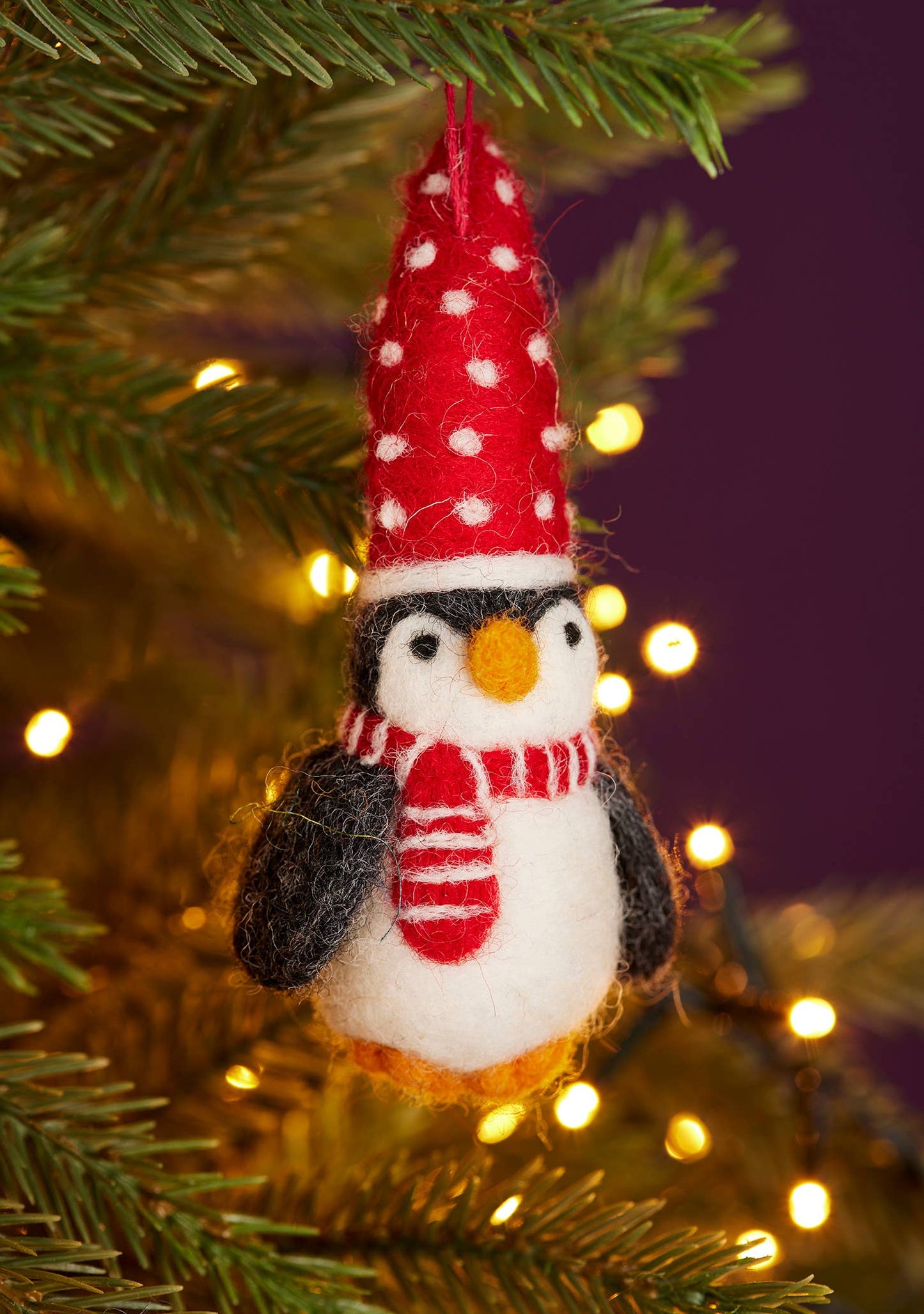 Felt Penguin With Dotty Hat