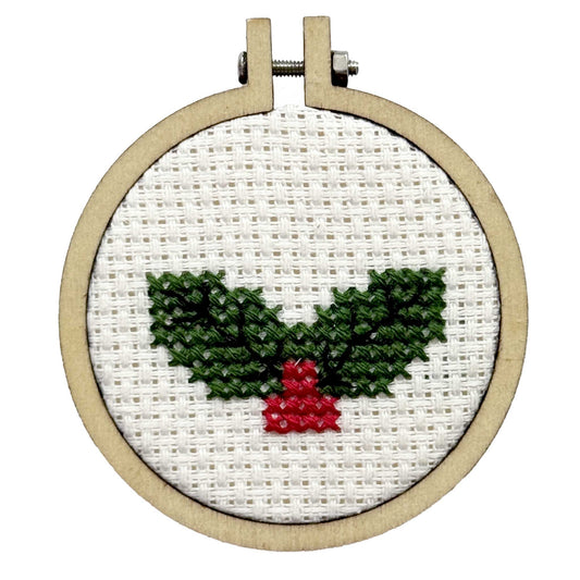 Holly Mini Matchbox Christmas Cross Stitch Kit