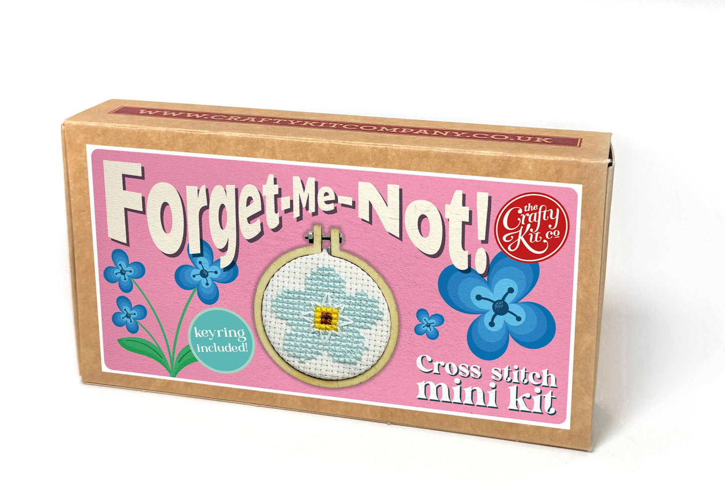 Forget-Me-Not! Mini Matchbox Cross Stitch Kit (with keyring)