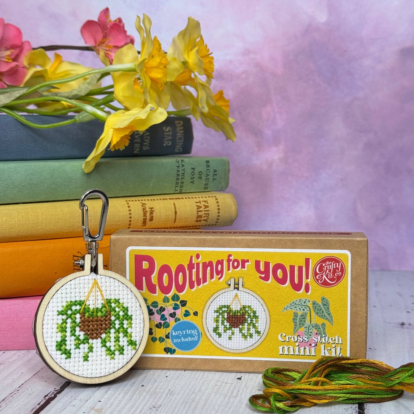 Rooting for You! Mini Matchbox Cross Stitch Kit (with keyring)