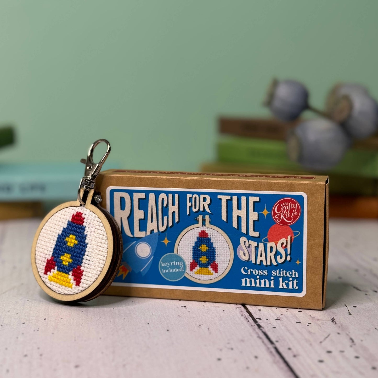 Reach for the Stars! Mini Matchbox Cross Stitch Kit (with keyring)
