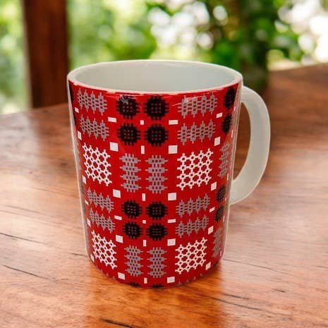 Mug with a Welsh Tapestry Blanket Print Design