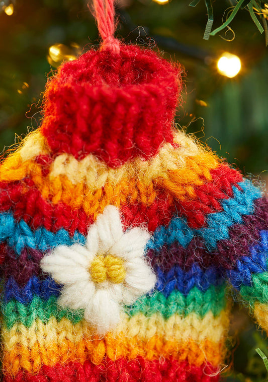 Rainbow Knitted Wool Jumper Decoration
