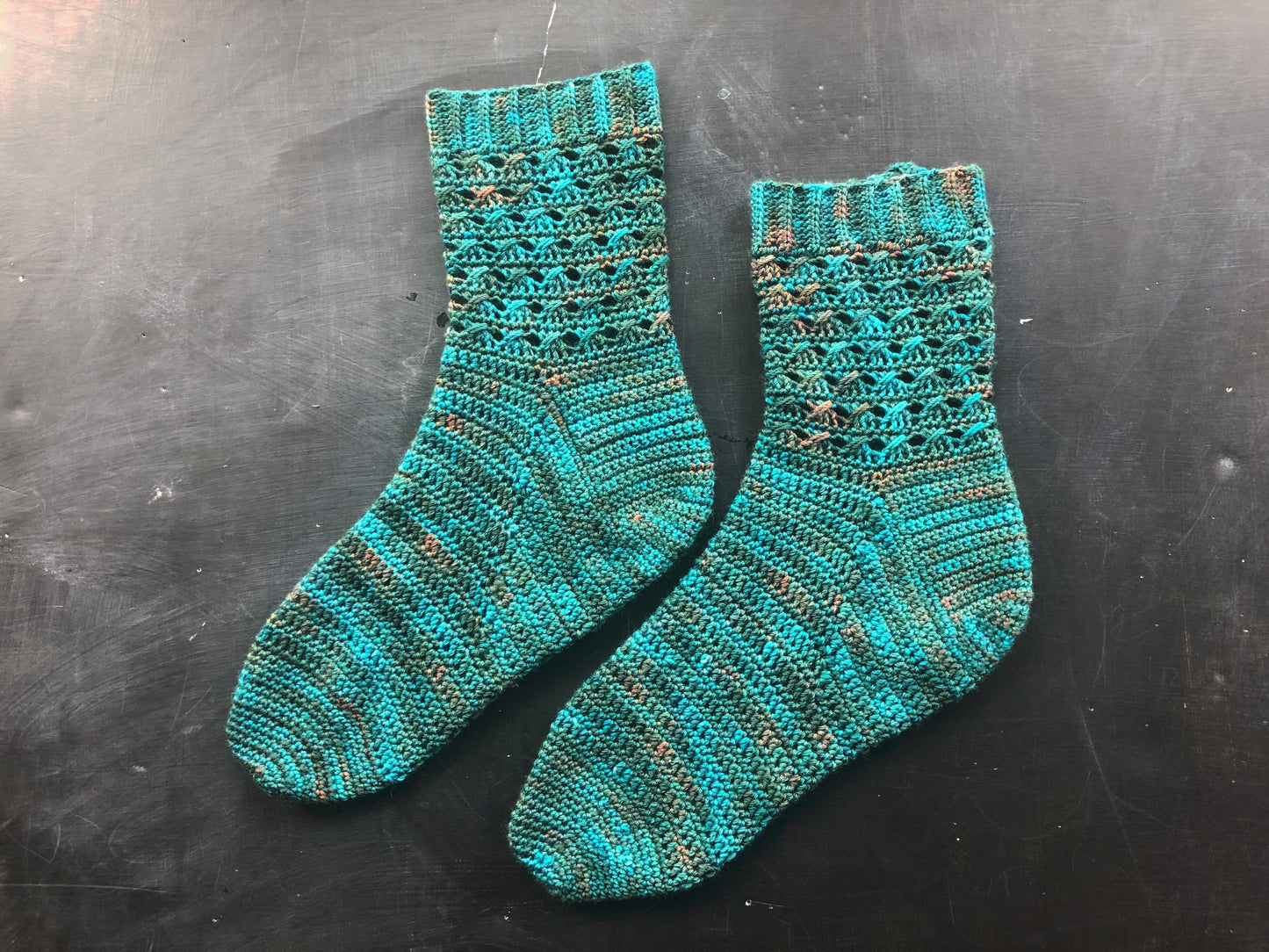 Crochet Pattern - Gaspeite Socks - PRINT