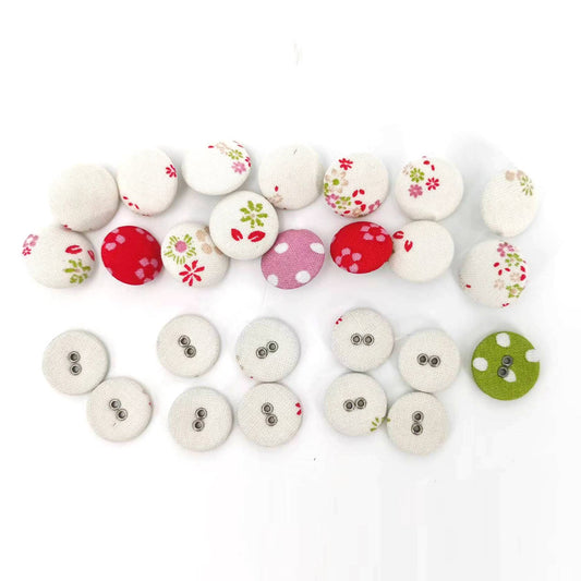 Darnn Fabric Craft Buttons, Pattern Cloth Covered Buttons