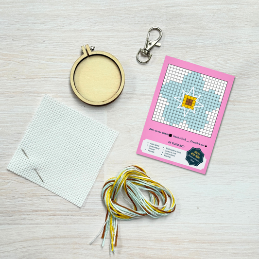 Forget-Me-Not! Mini Matchbox Cross Stitch Kit (with keyring)