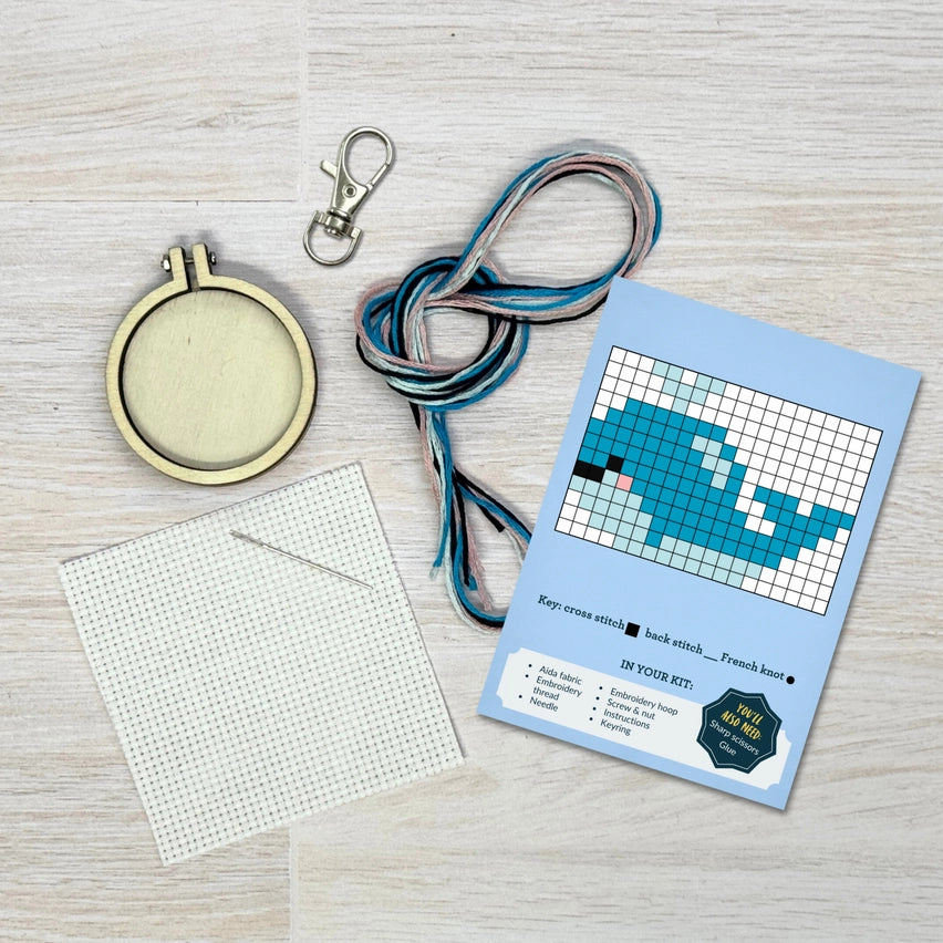 Have a Whale of a Time! Cross Stitch Mini Kit (with keyring)