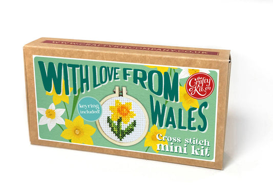 With Love from Wales Mini Matchbox Cross Stitch Kit (with keyring)