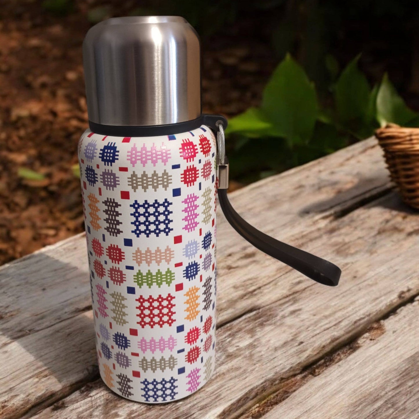 Insulated Flask/Bottle - Multi Coloured Tapestry Design