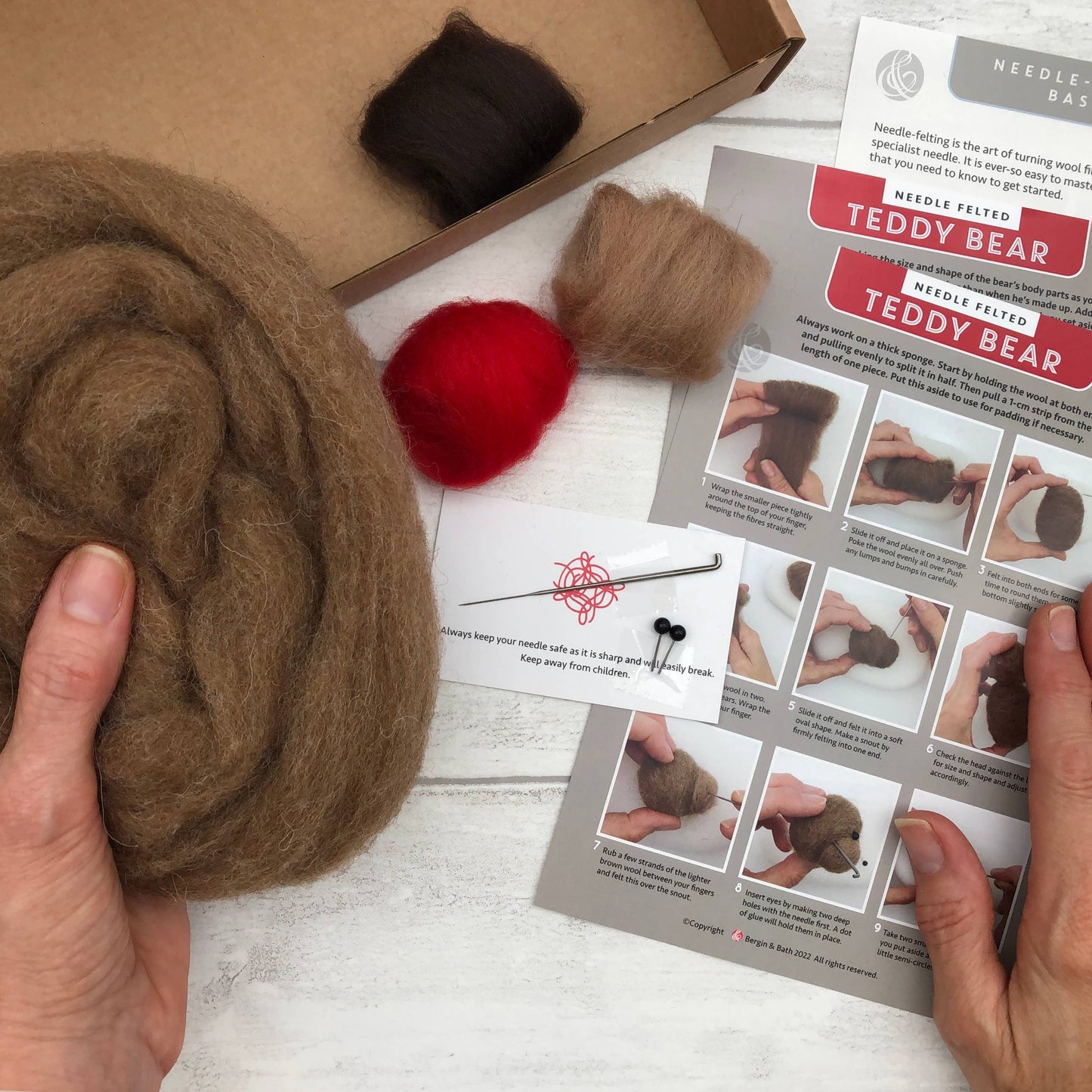 Needle Felting Kit, Teddy Bear