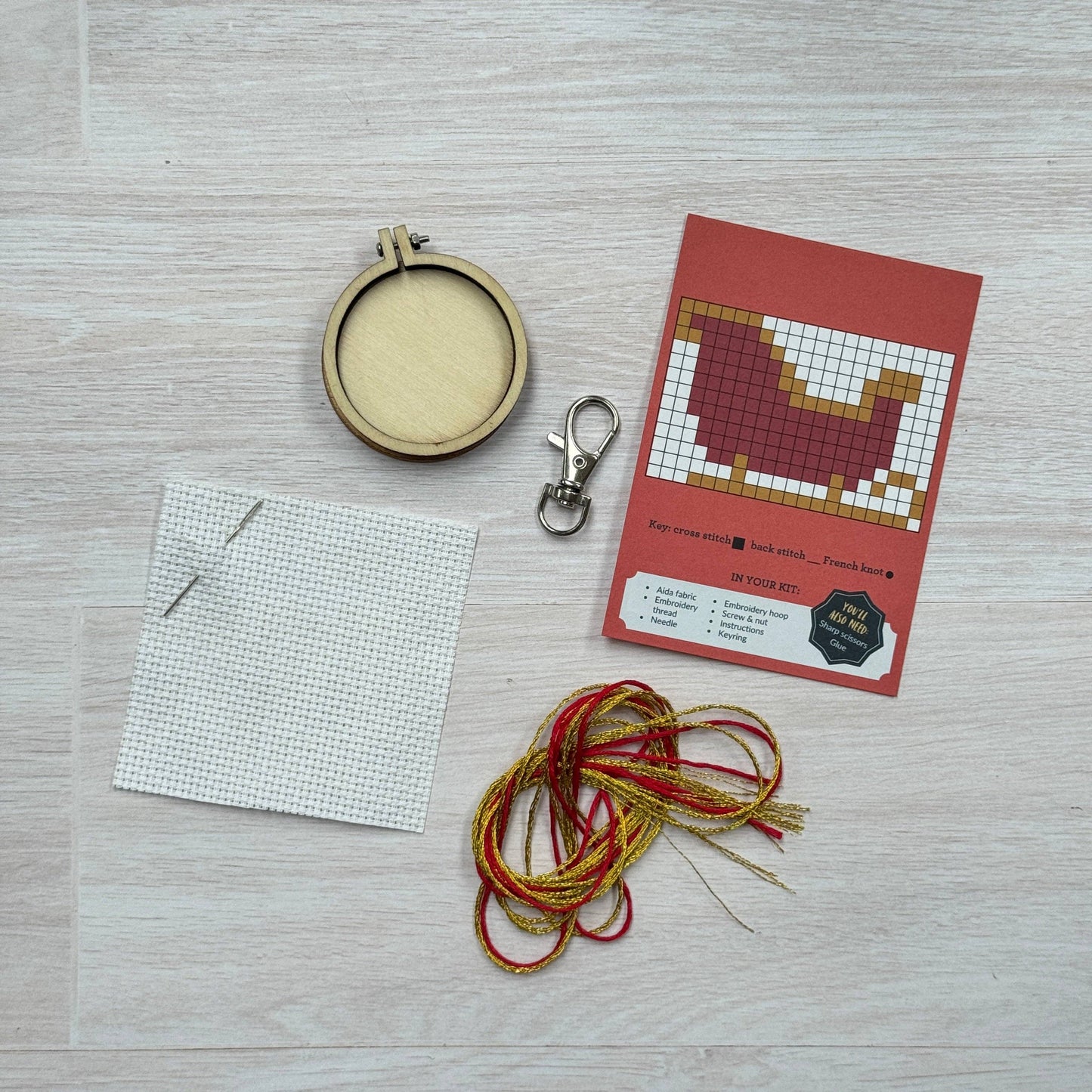 Sleigh Mini Matchbox Christmas Cross Stitch Kit
