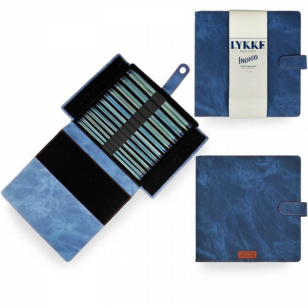 LYKKE Straight Needle Set - 10" / 25cm, Indigo / Azure Fabric image