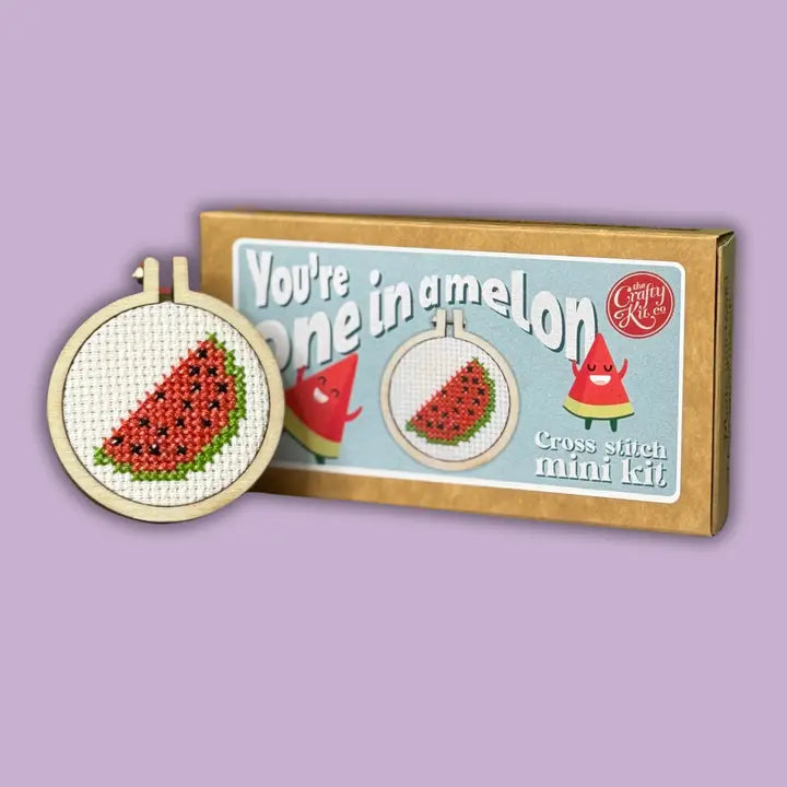 You're One In A Melon Cross Stitch Mini Kit (with keyring)