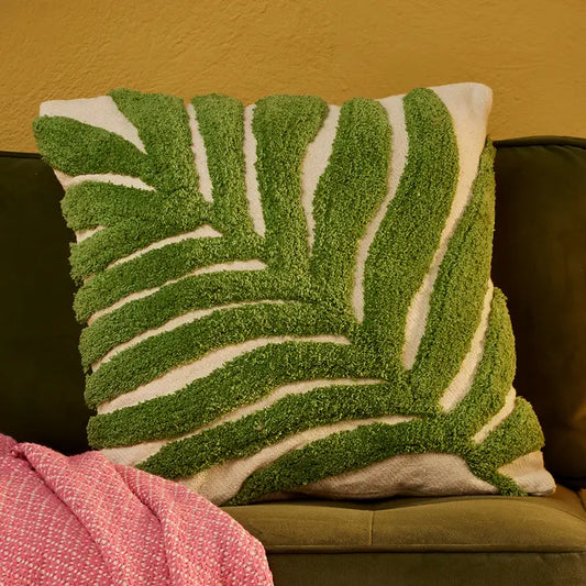 Tufted Palm Leaf Cushion Cover