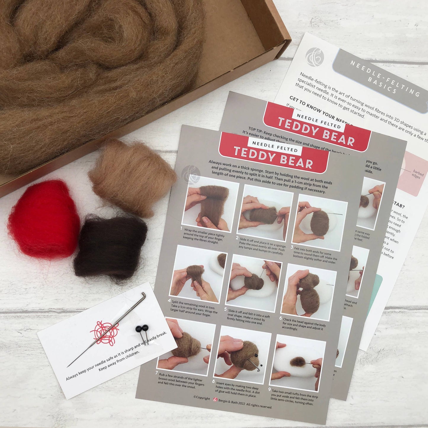 Needle Felting Kit, Teddy Bear