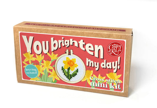 You Brighten My Day! Mini Matchbox Cross Stitch Kit (with keyring)