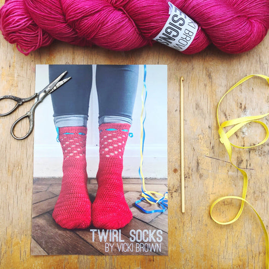 Crochet Pattern - Twirl Socks - PRINT
