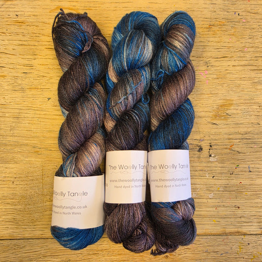 Inky Blues Merino Silk 4ply