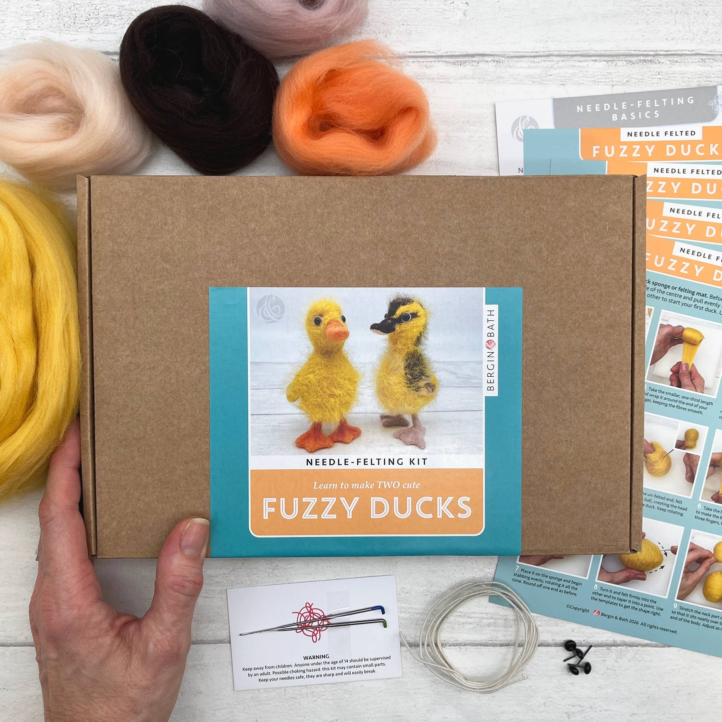 Needle Felting Kit, Fuzzy Ducks