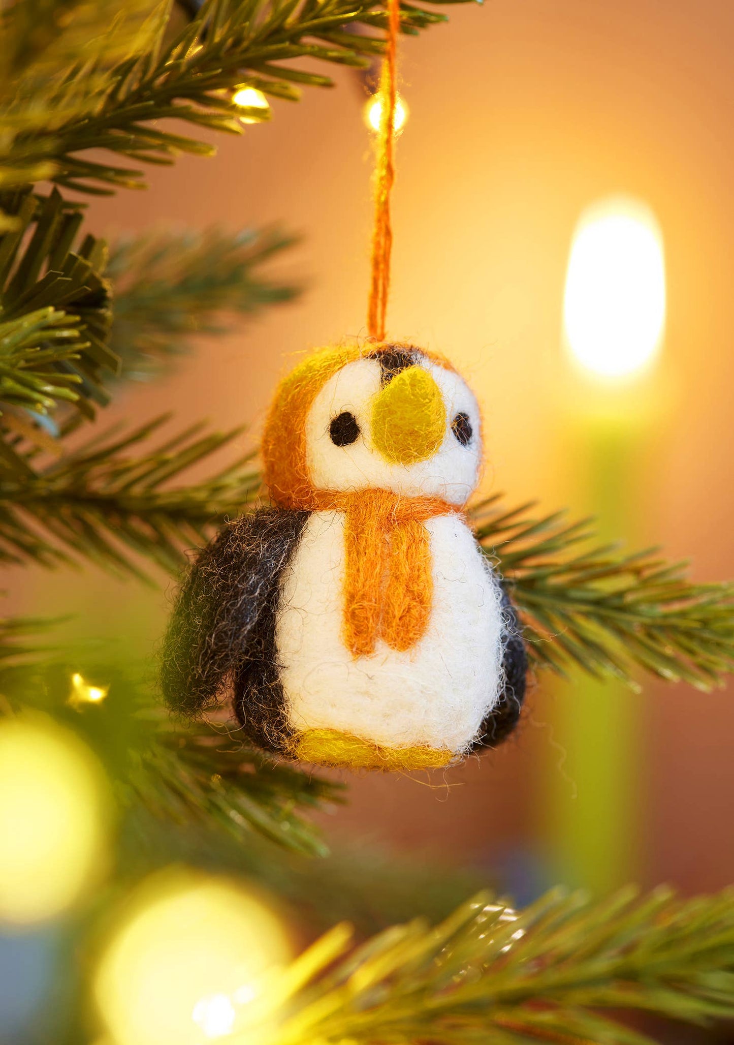 Set of 5 Hanging Felt Penguin Decorations