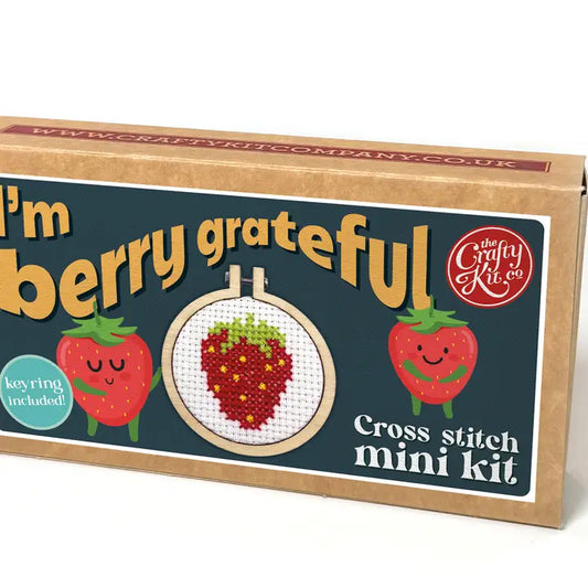 I'm Berry Grateful Cross Stitch Mini Kit (with keyring)