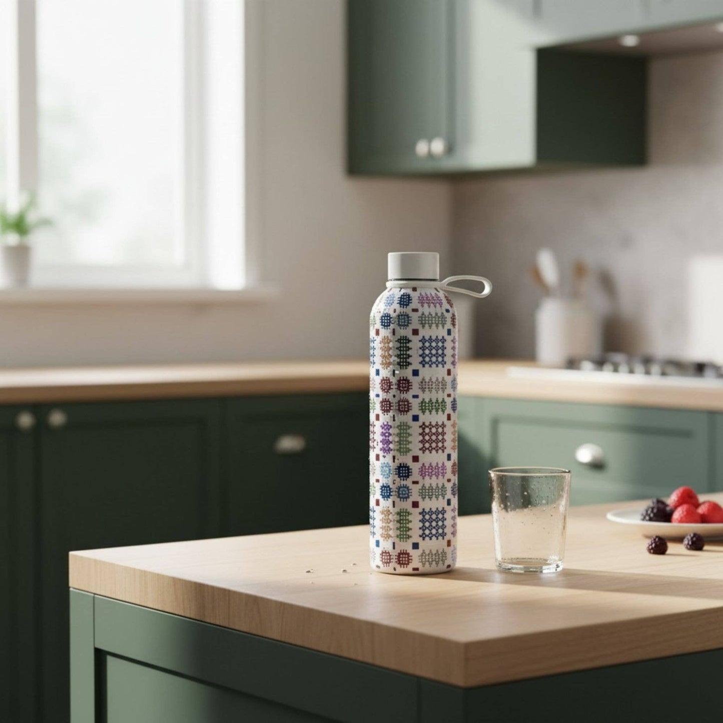 Multi coloured Tapestry design Insulated water bottles