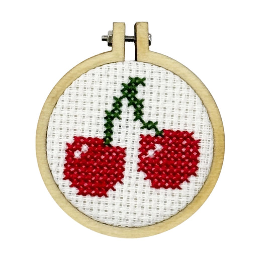 I Love You Cherry Much Cross Stitch Mini Kit (with keyring)