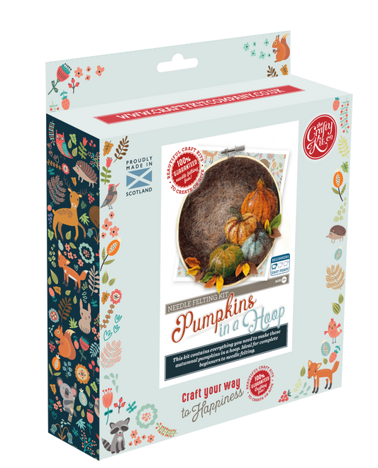 Paint with Wool: Pumpkin in a Hoop Needle Felt Craft Kit