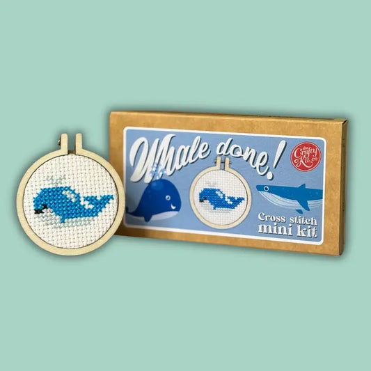Whale Done! Cross Stitch Mini Kit (with keyring)