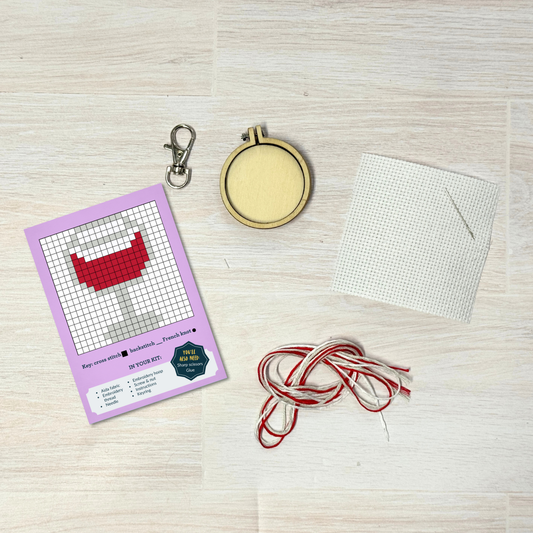 Partners in Wine! Mini Matchbox Cross Stitch Kit (with keyring)