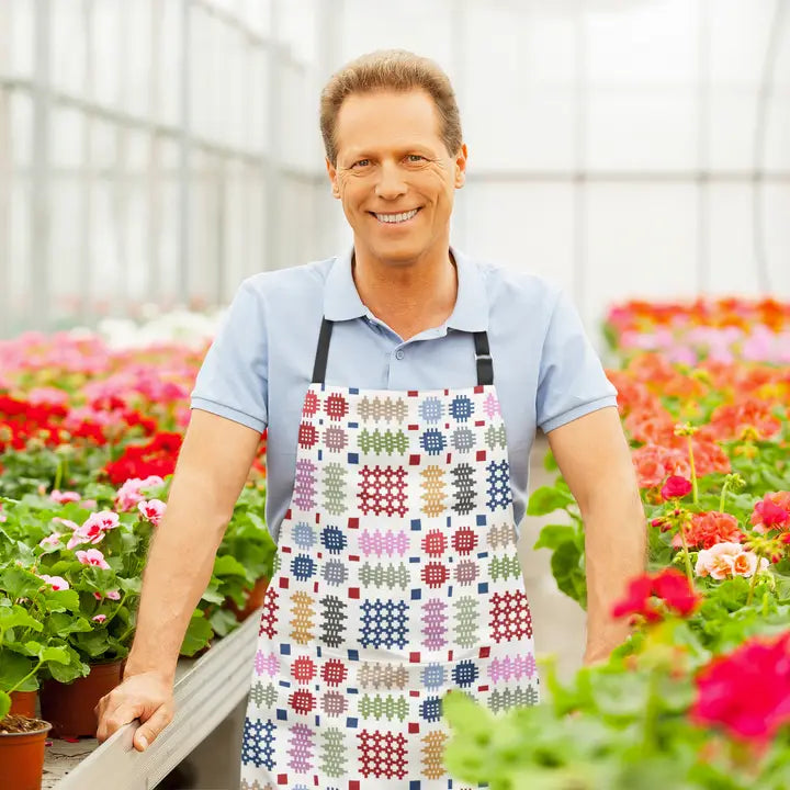 Apron with a Welsh Tapestry Blanket Design