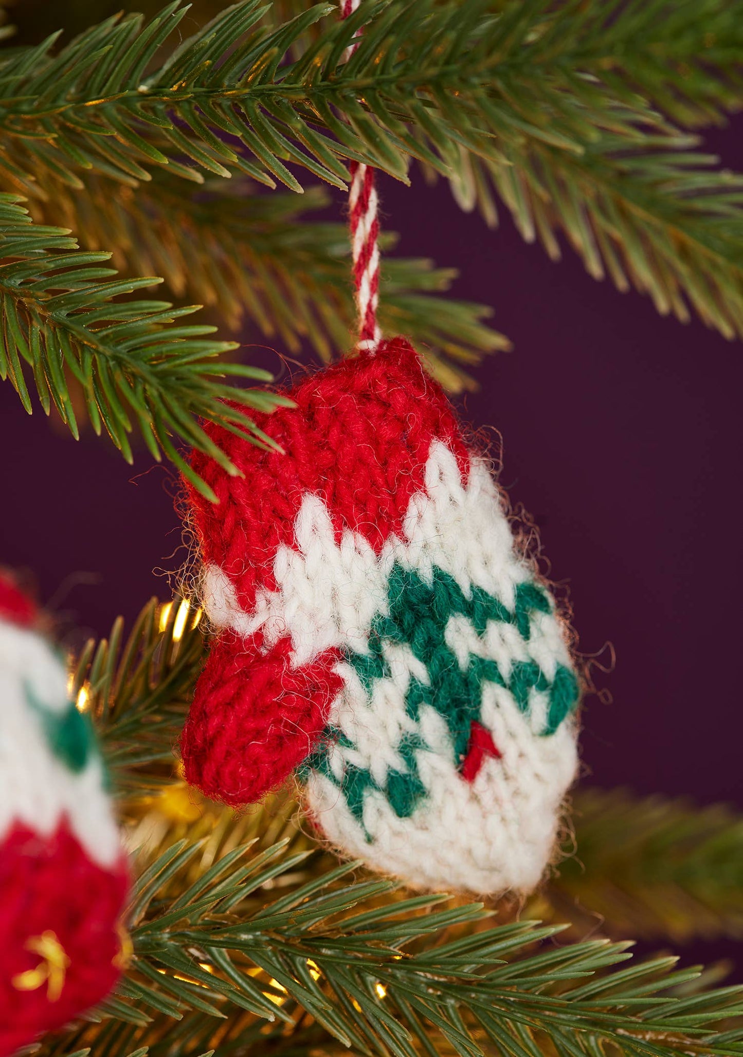 Set of 3 Knitted Winter Woolies Red