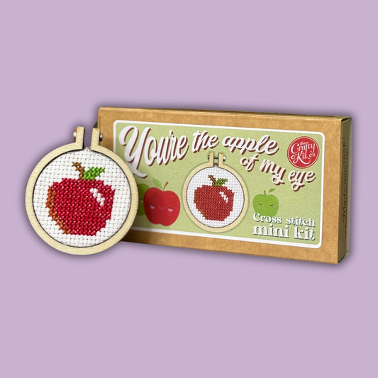 'You're The Apple Of My Eye' Mini Matchbox Cross Stitch Kit