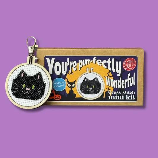 You're Purr-fectly Wonderful Cross Stitch Mini Kit (with keyring)